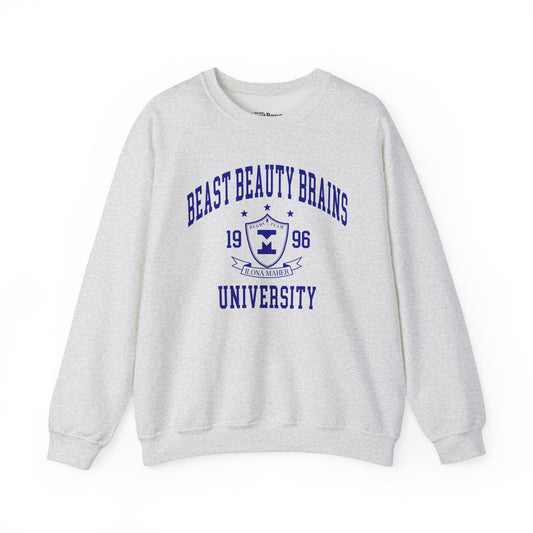 Beast Beauty Brains University Crewneck Sweater
