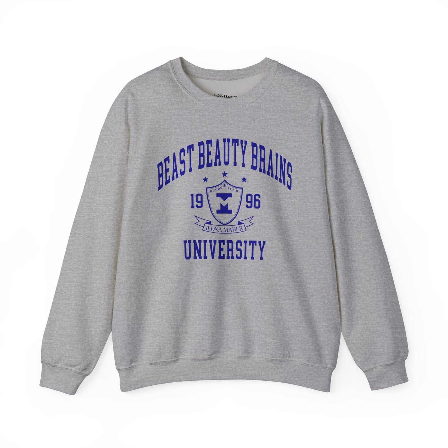Beast Beauty Brains University Crewneck Sweater