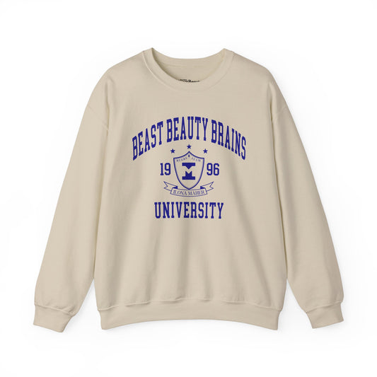 Beast Beauty Brains University Crewneck Sweater