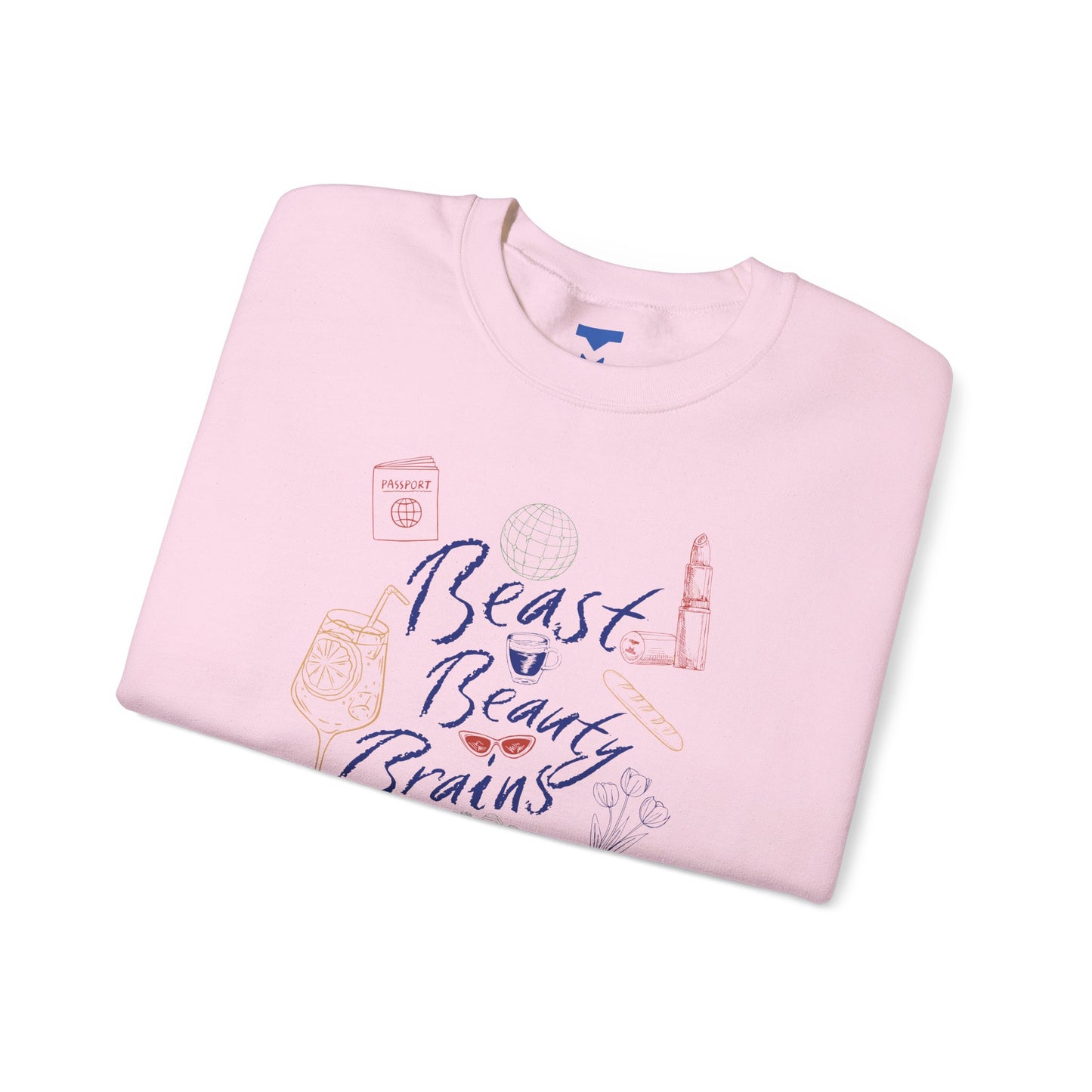 Beast Beauty Brains Beach Crewneck Sweater
