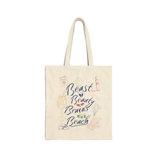 Beast Beauty Brains Beach Tote Bag