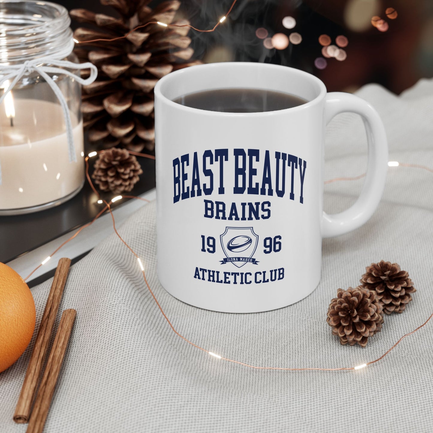 Beast Beauty Brains Athletic Club Mug, (11oz, 15oz)